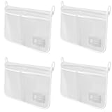Juego de 4 organizadores de puerta de refrigerador - Bolsas de almacenamiento colgantes de malla de polipropileno transpirable para objetos pequeños, organización de puerta lateral de refrigerador de