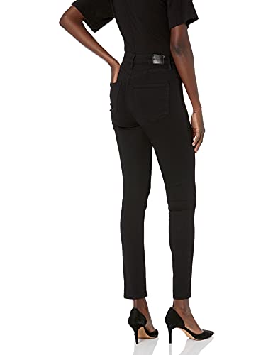 dollhouse Women's Basic Black Non-Destructed Skinny Jeans with Exposed Button Closure