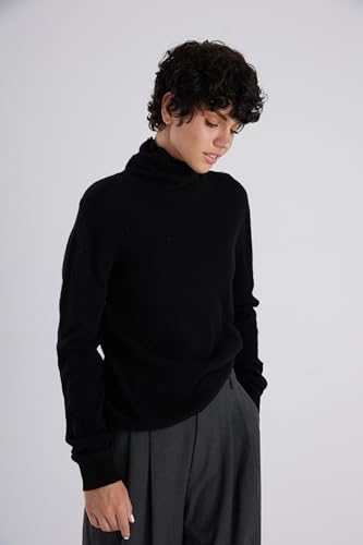 Image of ANNASOUL Womens Cashmere Sweater Turtleneck Long Sleeve Pullover High Neck Relaxed Fit, Fall Outfits Sweater, Trendy Tops