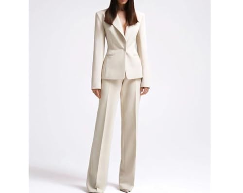 Women Elegant High Street Blazer High Waisted Work Pants Suit Set 2 Pieces Evening Party Outfits2