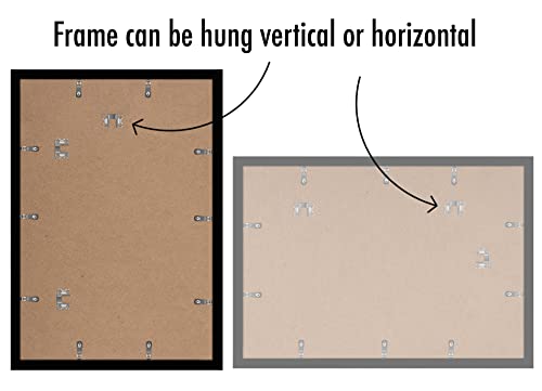 Americanflat 13X19 Picture Frame In Black - Set Of 5 - Use As 11X17 Picture Frame With Mat Or 13X19 Frame Without Mat - Plexiglass Cover, Sawtooth Hanging Hardware For Horizontal Or Vertical Display #TOP4