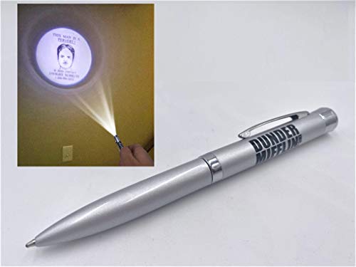 Phoenix Appeal The Office Pen - Dunder Mifflin Pen LED - Funny Dwight Schrute LED Pen - The Office Gifts - Dunder Mifflin Paper - Michael Scott - Gifts (Silver with Pervert Dwight)
