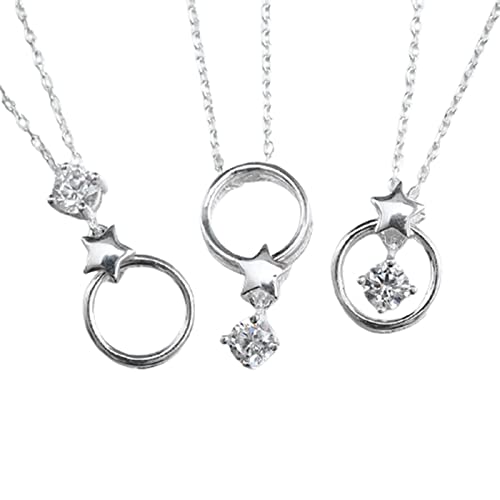 Collier gothique en argent sterling pendentif cercle et étoile 45cm