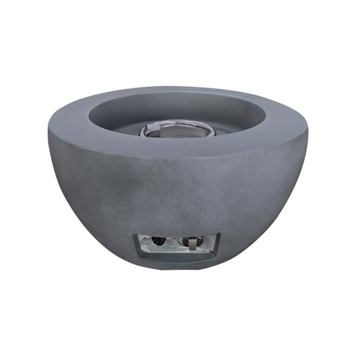 Kante 25 Inch Propane Fire Table, 50,000 BTU Large Concrete Fire Pit Table for Outdoor Garden Patio, Smokeless Gas Fire Pit with Waterproof Cover, Side Handles, Natural Concrete (A-B01-81921)