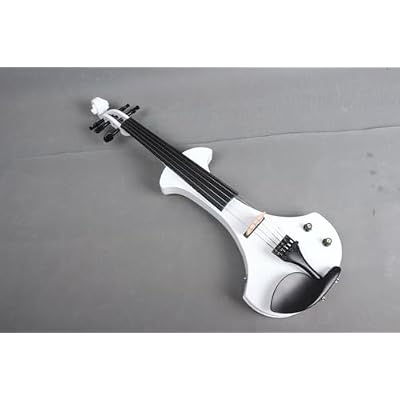 Full Size 4/4 Electric Violin Solid wood 5 String White Violin Ebony fittings Passive pickup (5 String)
