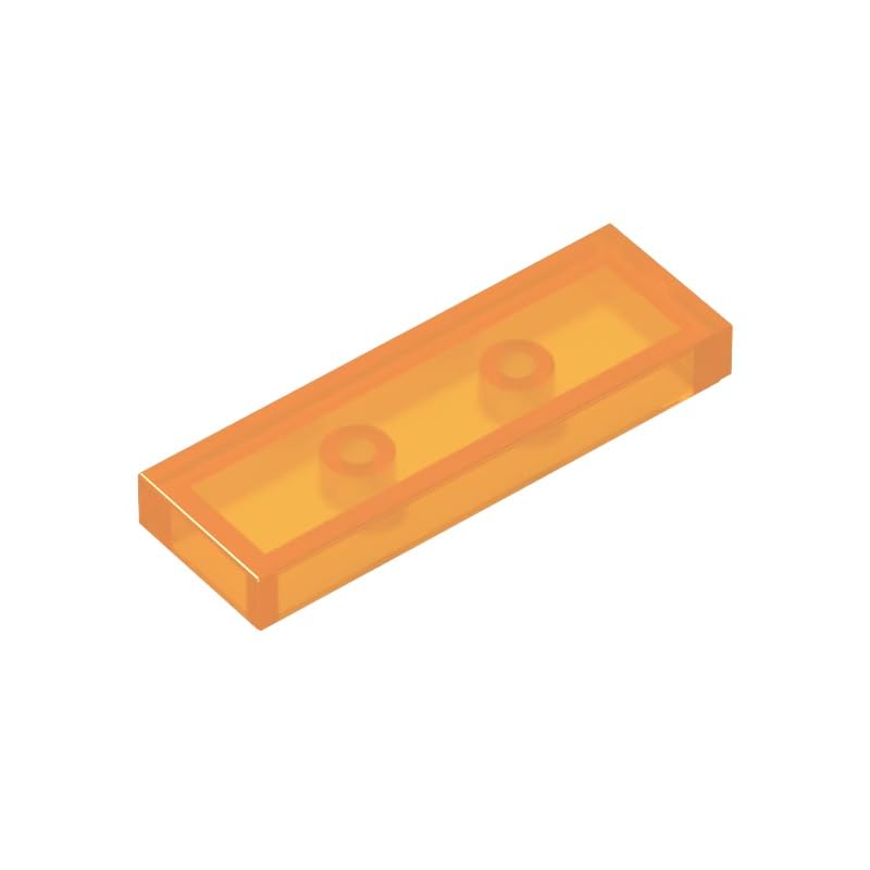 Gobricks 63864 Foundation Plate Tile 1x3 50 Pieces GDS-562 Compatible with Lego Building Blocks Color:Trans Orange โ image 1