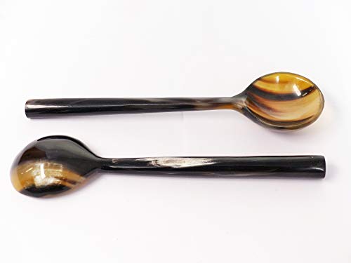 2 x Horn Müsli Löffel =17 cm dunkel Hornlöffel Natur Löffel aus Horn Öko Handarbeit nachhaltig Gesundheit Cover