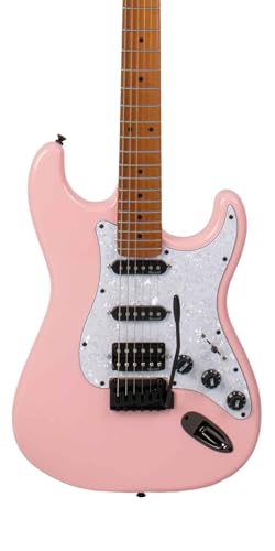 BAMBOO, Guitarra Electrica Strat SOLAR SSH Pink. Orientacion Derecha, Terminacion Brillante