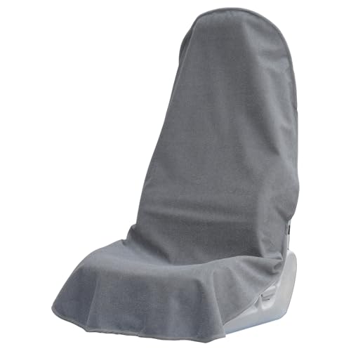 Teuaktty Towel Car Seat Covers - Super Absorbent Front Seat Protectors for Gym, Pets & Travel | Quick-Dry Towel Fabric | Universal Non-Slip Fit for Sedan, SUV, Truck (1 Pack Grey)
