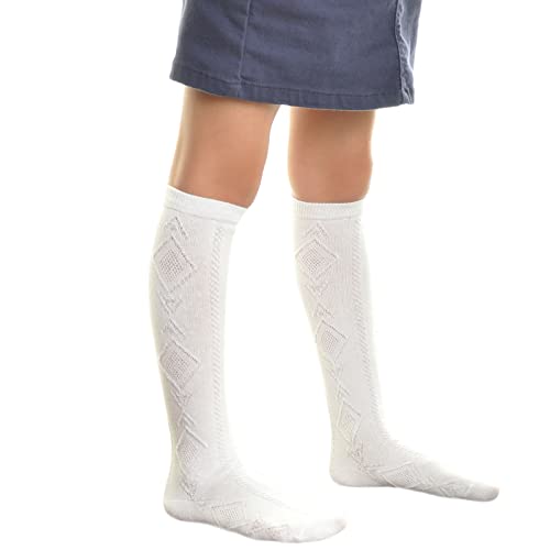 Angelina Girls Classic Uniform Knee-High School Socks (12-Pack), #3102P_WhiteXL - Thumbnail 2