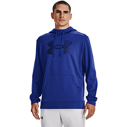 Under Armour Mens Big Logo ArmourFleece Hoodie , (400) Royal / Royal / Black , X-Large