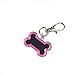 Produktbild Tmacok Dog Tag Pet Anhänger mit Haken ausgestattet mit Kette Trageseil Metall Cartoon Knochen Typ, rosarot, 4.5 * 3cm