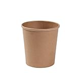 BIOZOYG Bio Pappbecher Speisebecher Kraft-Karton Becher braun I Kompostierbare Becher Suppen-Becher to Go Eisbecher Pappe I 25 Bio Einweg-Becher biologisch abbaubar 400 ml