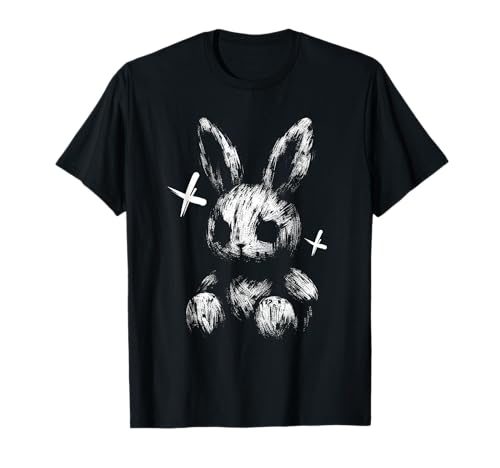 Creepy Anime Goth Bunny Rabbit Anime Japonés Chica gótica Camiseta