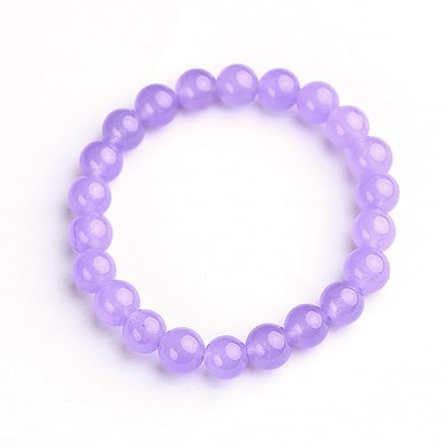 Bracelet calcédoine violette contre le stress, cristal de lavande naturel pour femme