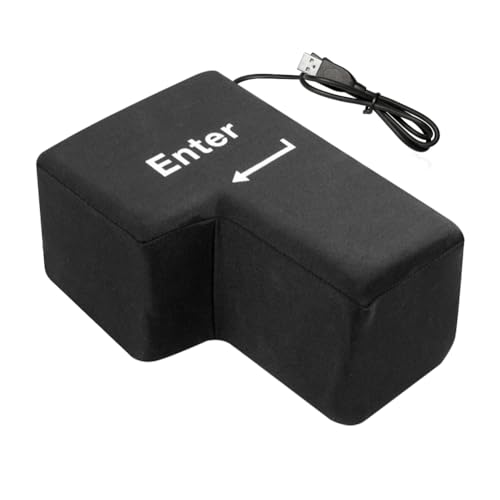 Fouvin Big Enter Button Enter Taste zum Schlagen USB-Anti-Kompressionskissen Pupskissen Große Bequemes Schreibtischkissen Informatiker Geschenke 21x15x10CM