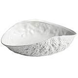 Luxshiny Rock Pattern Shell Bowl 7.87X6.10X2.16In Ceramic Soup Plate for Serving Salad Dessert Candy Nuts in Home and Restaurant