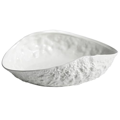 Luxshiny Shell Shape Ceramic Serving Plate 7.87X6.10X2.16in Dish