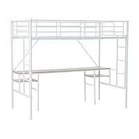 Amazon｜システムベット デスク付き ロフトベッド ラック棚付き