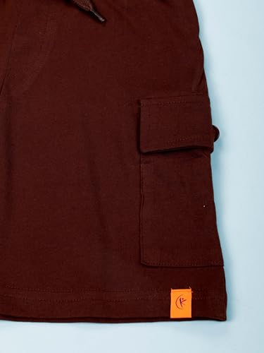 Image of KiddoPanti Boys 100% Cotton Knitted Above Knee Length Basic Cargo Shorts
