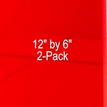 2 Pack Color Cast Acrylic Plexiglass Sheets 1/8 Thick 3mm Easy to Cut Plastic Plexi Glass with Protective Paper for Signs, DIY Display Projects, Crafts, Shelves 6"x12", Transparent red