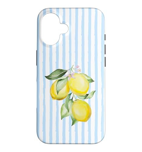 Italian Summer Coastal Lemon Citrus Striped Pattern �X�}�z�P�[�X iPhone 16 �p