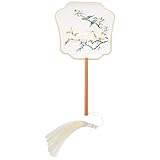 VALICLUD Bestickter Chinesischer Handfächer Doppelseitiger Stofffächer für Tanz Hochzeitsfeier Kulturveranstaltungen Traditionelle Chinesische Stickkunst Passend zu Hanfu Qipao