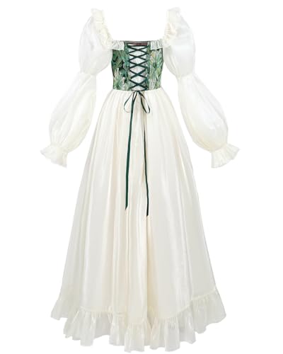 Image of NSPSTT Women Girls American Pioneer Colonial Dress Prairie Costume