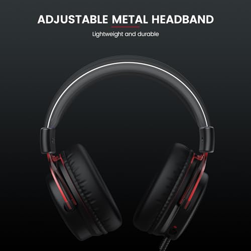 EKSA E900 Wired Gaming Headset with Noise-Canceling Mic BLACK RED - Image 7