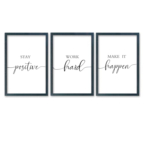 SRSZHIYUE Office Motivational Decor 16"×11" Set of 3 Stay Positive