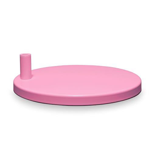 Base lestée ronde pour stabiliser lampe de bureau oscillante et loupe rose