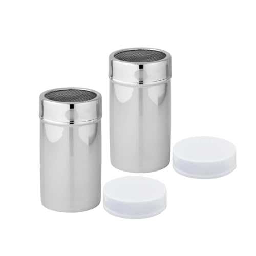 Fackelmann 9323350 Saupoudreuse à sucre glace, saupoudreuse, saupoudreur à parmesan, Acier inoxydable, 13 x 7 cm