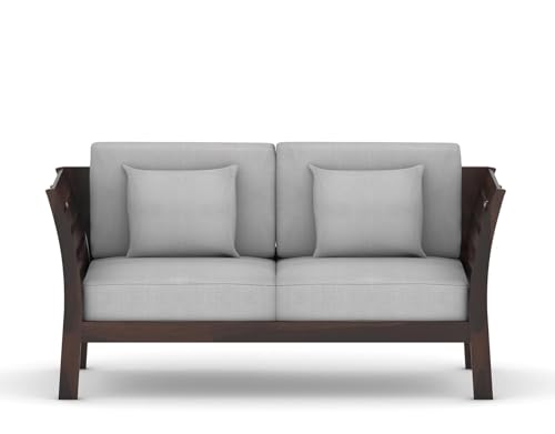 Image of Sheesham Solid Wood Six Seater Sofa Set for Living Room(6 Seater) (Walnut B)