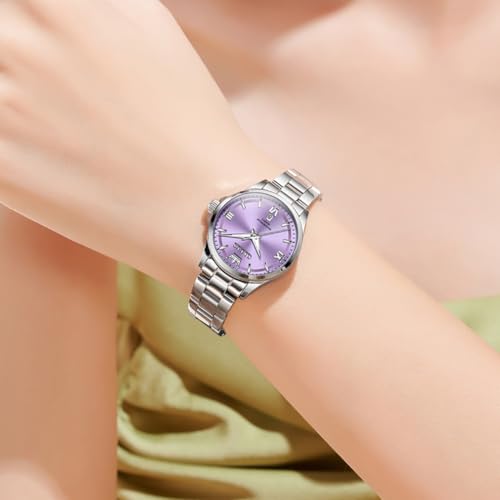 OLEVS Watch Women Luxury Dainty Diamond Watches for Women Fashion Simple Easy Read Ladies Watch with Day Date Silver/Rose Gold Metal Stainless Steel Waterproof Analog Quartz Women's Wrist Watches2