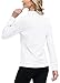 JINSHI Women's Tennis Polo Shirts Long Sleeves Simple Soft Training Tops with Fashion Zipup Casual Wear White L