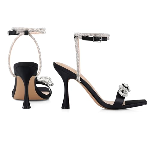 Image of CELLENZ Women Bow Heels Sandal: Comfortable Sparkly Kitten Heeled