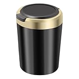 Cenicero de viaje con tapa y luz LED decorativo para cigarrillos, cenizas, cubo de basura para coche, con tapa