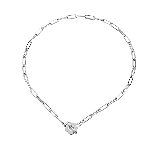 Collier ras du cou en argent 925 avec fermoir OT élégant pour femme S-N726