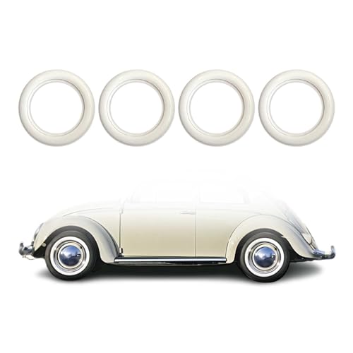 Lot de 4 anneaux à flancs blancs pneus à flancs blancs en caoutchouc véritable pour tuning automobile