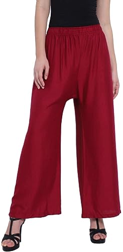 Image of Fancy Star Women Super-Combed Cotton and Rayon Solid Full Length Regular Palazzo