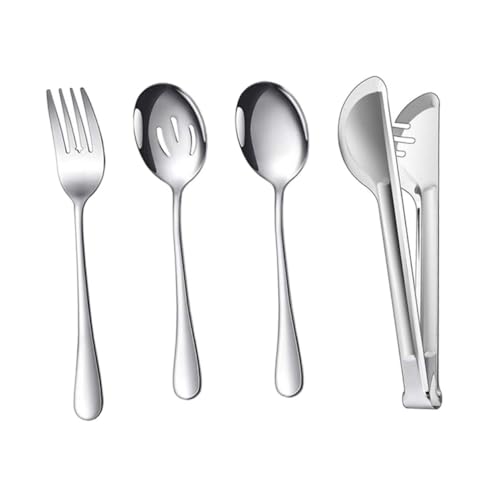 GALPADA Cubiertos de Acero Inoxidable Set Portátil de Utensilios de Cocina Resistentes y Antióxido Kit de Cubiertos Domésticos Color Plateado Incluye Tenedor y Cuchara para Uso Diario