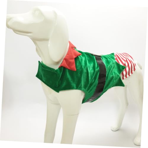 Disfraz navideño para perro tipo elfo verde XL miniatura 5