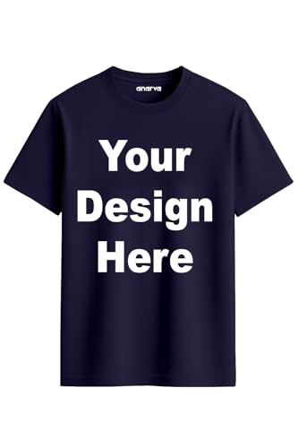Image of Amazon Brand - Anarva Customized Tshirt for Men & Women Cotton T-Shirt - Personalised with Your Own Design, Logo, or Text
