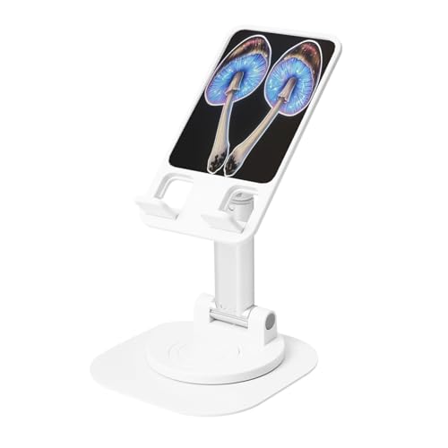 KIRROWE Soporte de teléfono con dos hongos, soporte de escritorio ajustable para iPhone y todos los teléfonos, rotación de 360°, plegable integrado