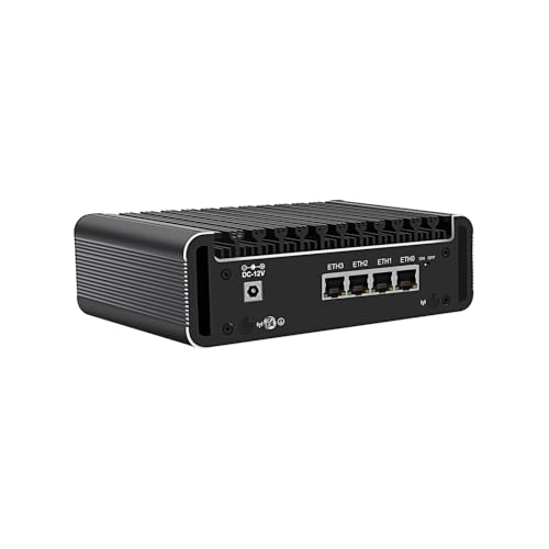 Micro Firewall Appliance, Mini PC, PFSense, OPNsense, VPN, Router PC, Celeron J6412, RJ62, 4 x 2.5GbE I226-V LAN, 2 x HDMI, Type