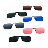 Surplex 6 Stück Sonnenbrille Clip, Sonnenbrillen Aufsatz Brille, Sonnenbrille Aufsatz für Brillenträger, 6 Farben, Myopie Sonnenbrille Polarisierte Clip Geeignet für Damen und Herren