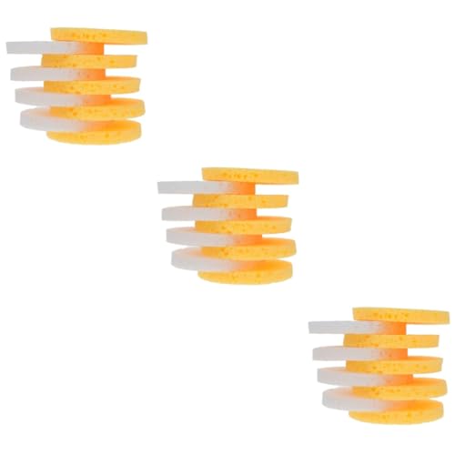 PATKAW 3 Juegos Lavado De Cara Agente De Mudanzas Herramientas Para El Cuidado De La Piel Almohadilla Esponja De Limpieza Rellenar Esponjas Pulpa De Madera De Algodón Yellow 100 Uds * 3