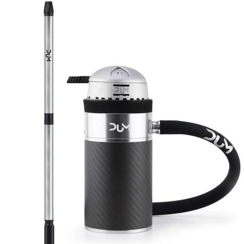 DUM Car Pack – Chicha portable compacte pour voiture avec sac de transport et accessoires – Hauteur 14 cm – Design carbone