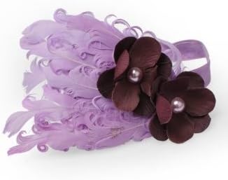 Lovely Ovely Unusal Cotton Baby Girls Infant Bow Peacock Headband Hairband Feather Flower Hair Band Light Purple