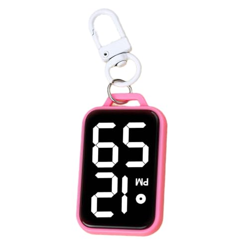TFAOYS Pequeño llavero de reloj digital para estudiantes y niños con visualización precisa de la hora, accesorios de reloj electrónico, llavero portátil